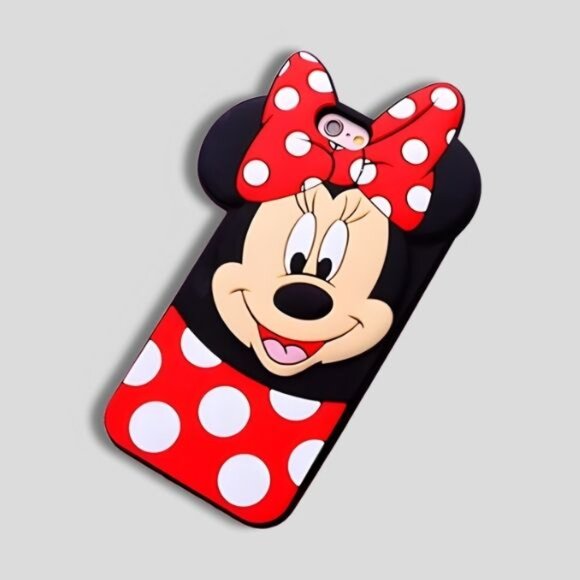 Disney 3D iPhone 6/7/8 Soft Rubber Phone Case Minnie Mouse Silicone Red/White OS - Picture 1 of 3